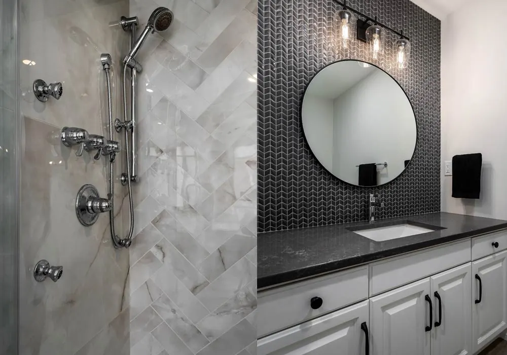 Renovated bathroom by Amend Developments