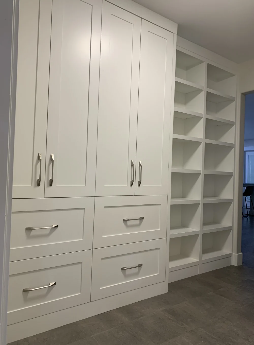 White custom cabinetry and built-ins